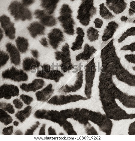 Abstract animal black print on a white background with texture paper. Watercolor tie dye  monochrome pattern.
