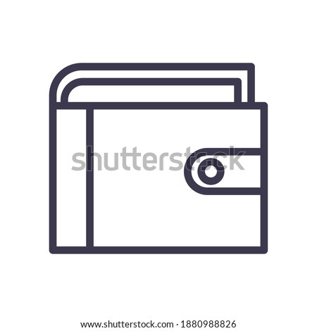 wallet line style icon of money financial business banking commerce and market theme Vector illustration