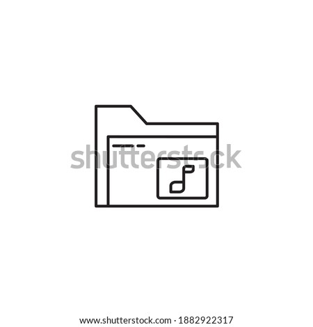 Music file folder icon. Icon design for extension files, folders and documents. Vector