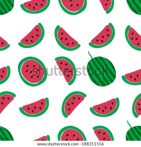 Watermelon slice seamless pattern. Vector illustration