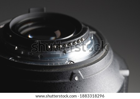 Bayonet lens close-up macro shot of an extension tube. Auto Focus Lens Contacts
