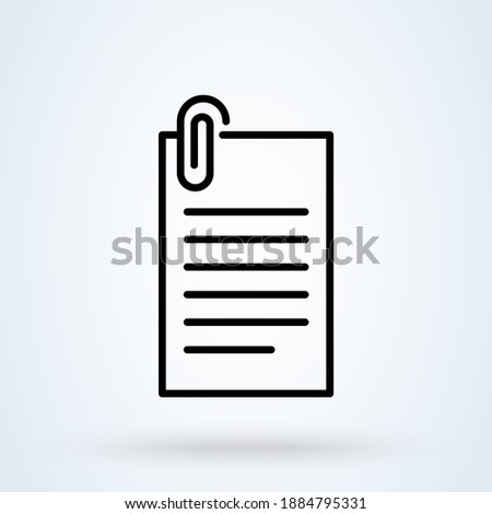 Clip sign line icon or logo. paperclip concept. Attach linear illustration.