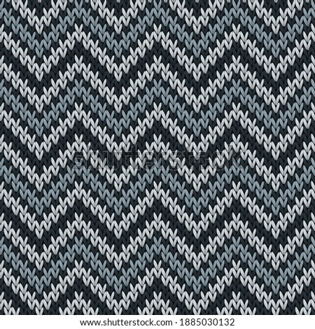 Vintage chevron stripes knitting texture geometric vector seamless. Plaid knitting pattern imitation. Scandinavian style seamless knitted pattern. Cozy textile print design.