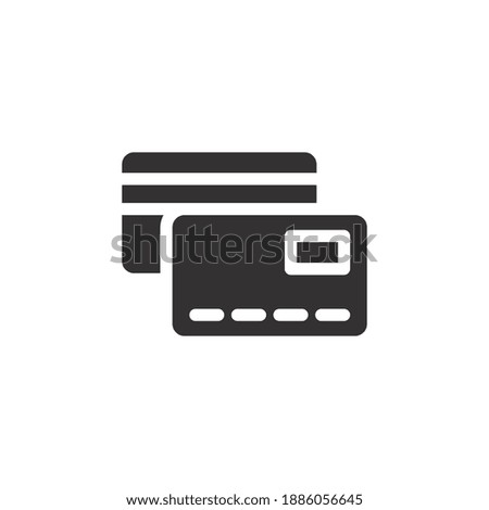 Credit card glyph icon for web template and app. Vector illustration. design on white background. EPS 10