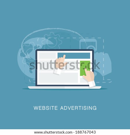 Flat website banner advertising vector illustration concept