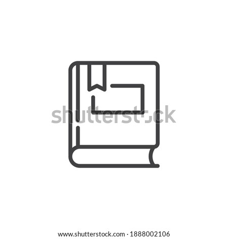 Book with bookmark line icon. linear style sign for mobile concept and web design. Book outline vector icon. Symbol, logo illustration. Vector graphics