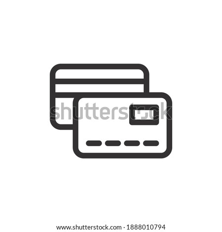 Credit card, business payment line icon for web template and app. Vector illustration design on white background. EPS 10