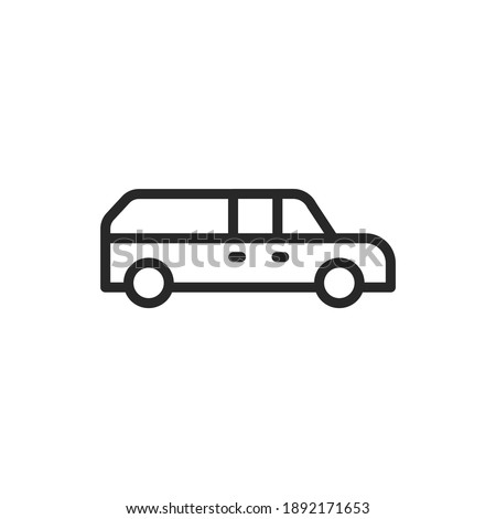Hearse car color line icon. Isolated vector element. Outline pictogram for web page, mobile app, promo