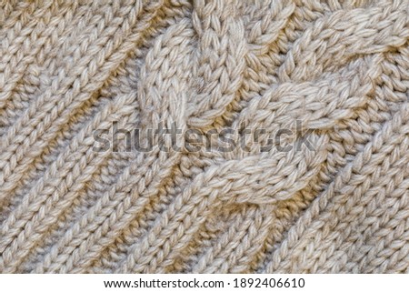 Woolen knitted fabric close up