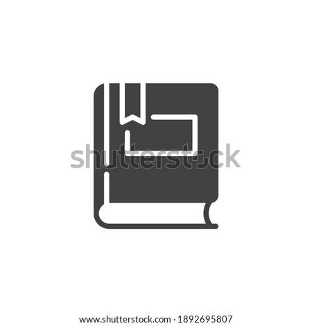 Book with bookmark vector icon. filled flat sign for mobile concept and web design. Book glyph icon. Symbol, logo illustration. Vector graphics