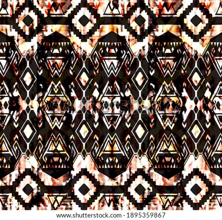 Seamless watercolor ethnic pattern, rugs pattern