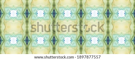 Watercolor Motif.  Blue Watercolor Motif.  Abstract Backdrop. Blue Cold Background. Gold Pattern. Antique Green Texture. Endless Beautiful Painting.