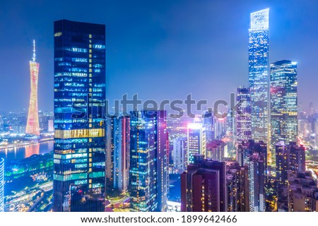 Aerial photography of Guangzhou city architecture landscape nigh