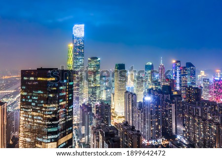 Aerial photography of Guangzhou city architecture landscape nigh