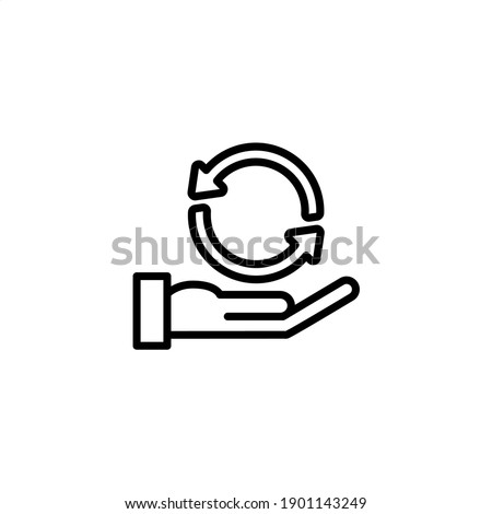 Recycle icon with outline style