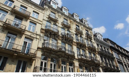 Beautiful old building facades in Brussels, Belgium