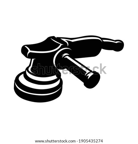 Silhouette of car polisher, car detailer vector image isolated