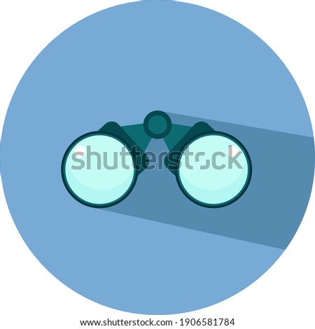 Blue binoculars, illustration, vector on a white background.