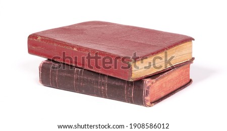 Old small bibles, isolated on a white background