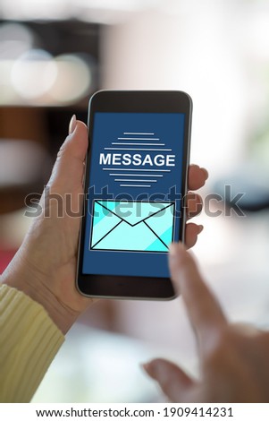 Smartphone screen displaying a message concept
