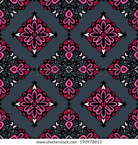abstract floral geometric Seamless vector pattern background