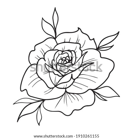 flower graphic design vector illustration, icon, art tattoo sketch, logo, hand draw, use in print
