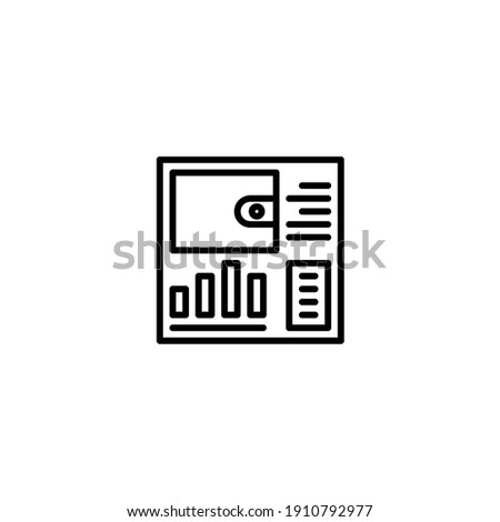 Wallet manager dashboard illustration icon with line style. Vector
