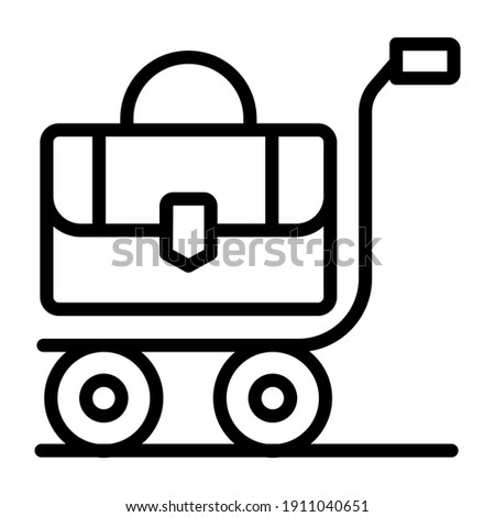 Linear design, icon of luggage trolley