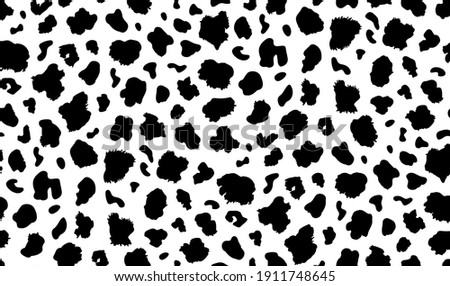 leopard animalistic print black and white pattern for fabric, clothing. vector illustration on white background