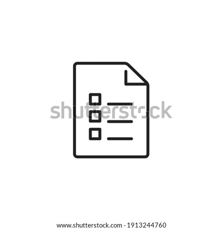 blank paper document or planning checklist . Simple thin line icon vector illustration