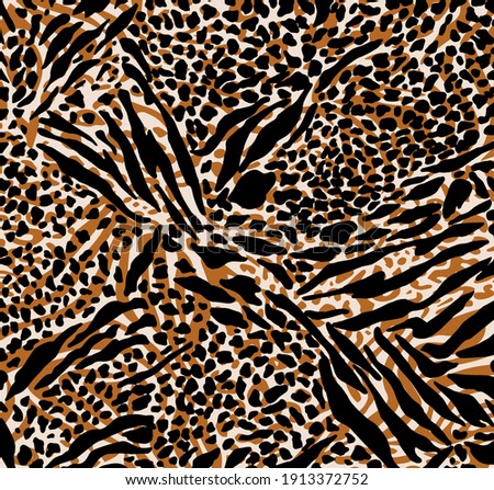 Zebra and leopard texture, mixed animal print