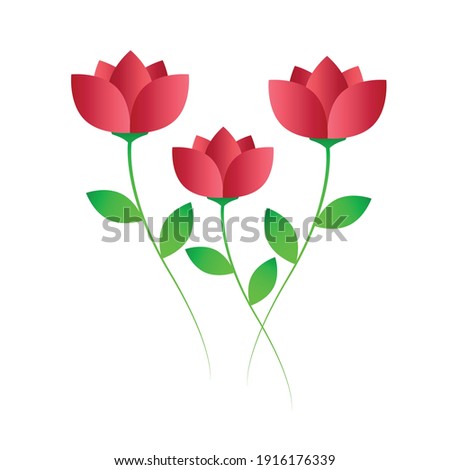 Abstract red flowers. Vector illustration.