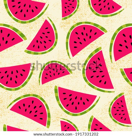 watermelon pattern. Vector seamless texture. Doodle sweet texture.