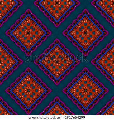 Seamless pattern with symmetric geometric ornament. 3d rendering, 3d illustration.