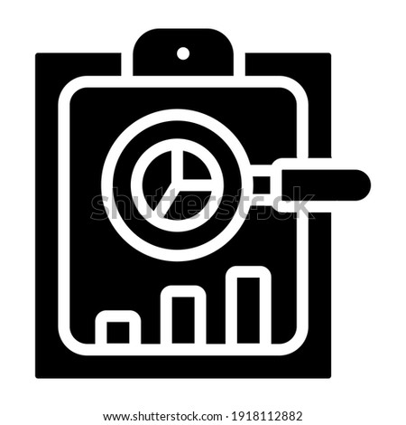 Icon of report analysis, solid design