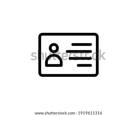 ID Card icon in thin outline style. Identity office worker businessman.
