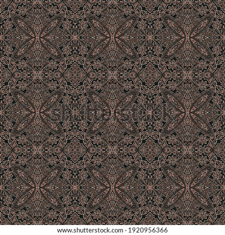 Seamless beautiful ethnic floral damask Paisley pattern on texture fabric background pattern 