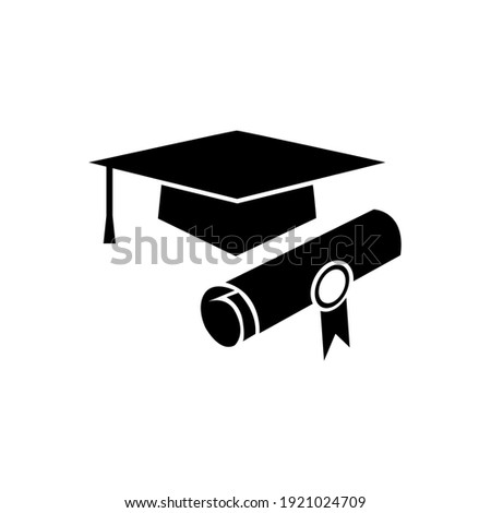 Students cap, education, graduate set icon, logo isolated on white background