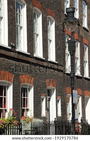 Georgian terraced housing along Lord North Street in Westminster, London, UK