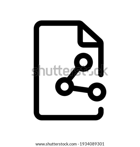 Share documents outline icon isolated on white background