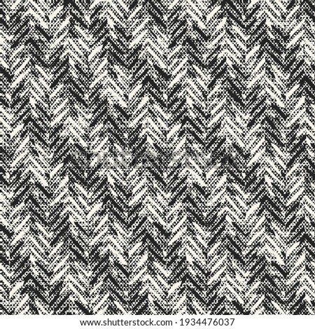 Monochrome Canvas Textured Herringbone Pattern
