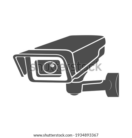 Video surveillance icon. Video camera icon, flat style.
