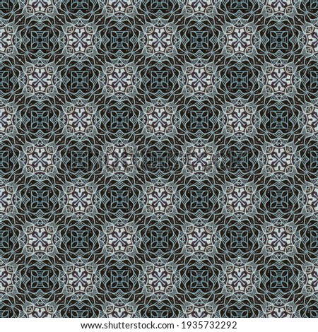 Gorgeous seamless pattern floral ornaments. Black and white. Can be used for wallpaper, pattern fills, yoga wear, fabric print, surface textures.