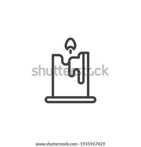 Wax candle line icon. linear style sign for mobile concept and web design. Burning candle outline vector icon. Symbol, logo illustration. Vector graphics