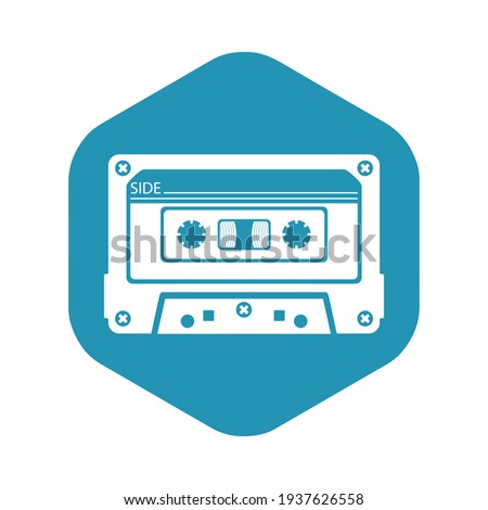 The music cassette icon. Cassette tape. An audio cassette for a tape recorder and other playback devices. Retro-style music and sound media. Vector illustration isolated on a white background for desi