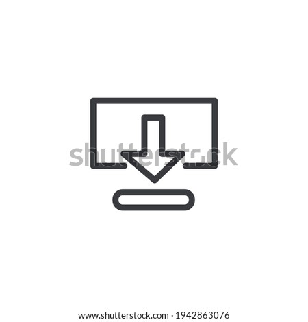 Digital download flat icon design vector. Business download icon with background 