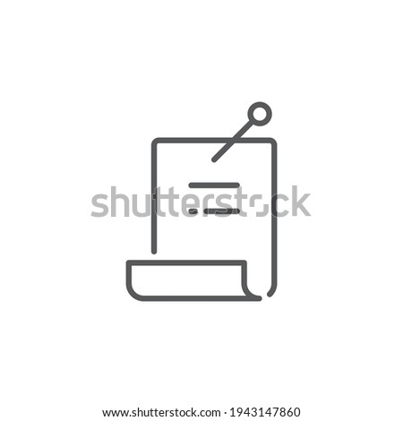 Note paper with pinned push button icon isolated on white background. Memo paper sign. Set icons colorful square buttons.