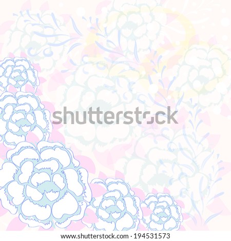 Background with blue flowers.