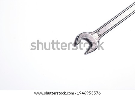 Wrench isolated on white background. Top view. Clipping path