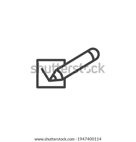 Survey checkbox line icon. linear style sign for mobile concept and web design. Vote, check mark outline vector icon. Symbol, logo illustration. Vector graphics